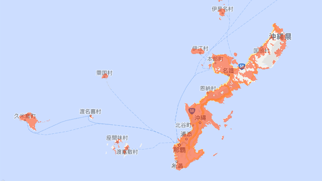 UQモバイル沖縄の電波状況・通信エリア